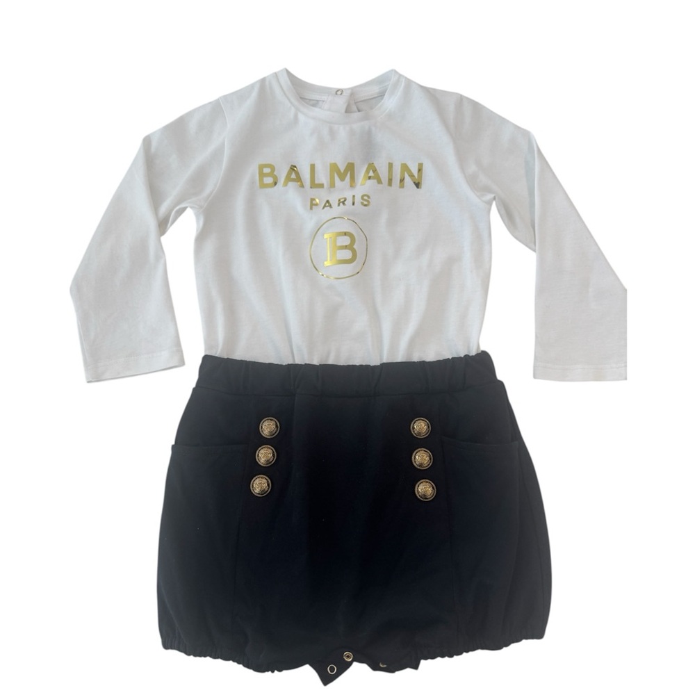 Balmain Kids White and Black Bottoms (B32)